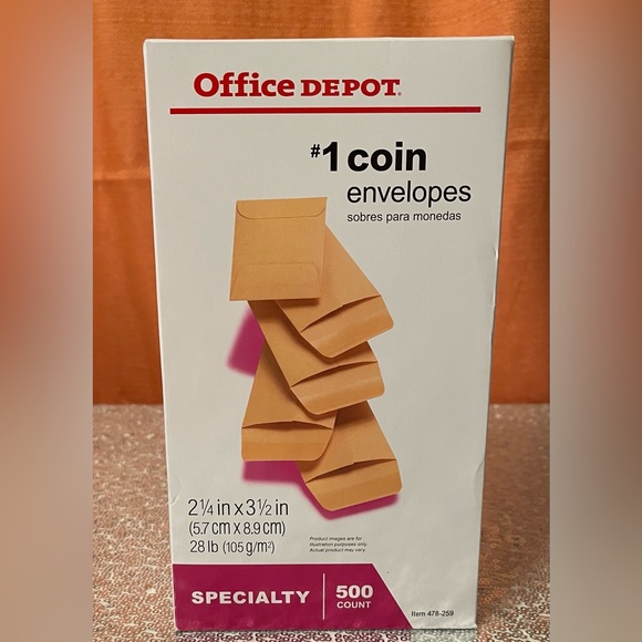 Office Depot Office Office Depot Brand Coin Envelopes Gummed Seal